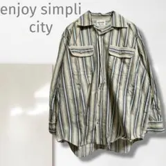 k1【EnjoySimpliCity】シャツ/ストライプ柄 綿100% おしゃれ