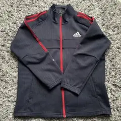 adidas キッズ ネイビー レッド ジャージ ジップ