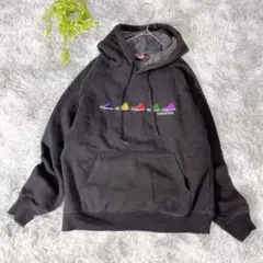 コンバース M パーカー 裏ボア スニーカー刺繍 黒 スポーツ カジュアル 防寒