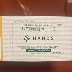 匿名発送HANS ハンズ 株主優待券一枚