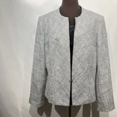Yukiko Kimijima ノーカラージャケット ツイード 大きいサイズのサムネイル
