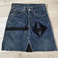 英国製　Levi's 501 リメイク デニムスカート パッチワーク W28のサムネイル
