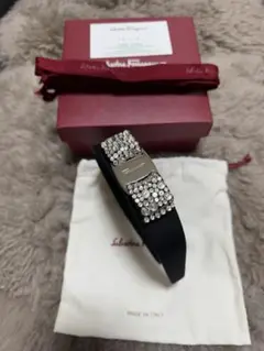 (未使用)Salvatore Ferragamo ブラックヘアバンド