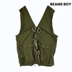 BEAMS BOY ナイロン ミリタリー　ベスト 前後2way カーキ　セレクトのサムネイル