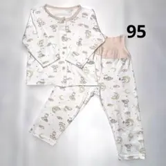 パジャマ　薄手　腹巻付き　95 女の子　うさぎ　ピンク