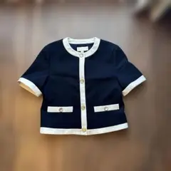 ZARA ノーカラージャケット ネイビー XSのサムネイル