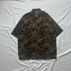 総柄シャツ ペイズリー柄 半袖 ボックスシルエット レトロ　ストリートカジュアル
