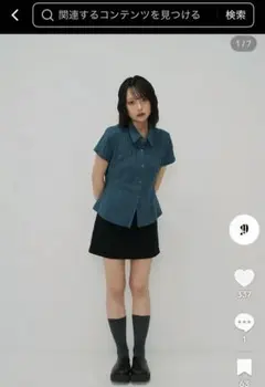 enewd nina button sleeve check shirt シャツ