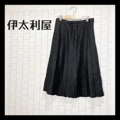 【良品】伊太利屋 レディース フレアスカート 黒 Mのサムネイル