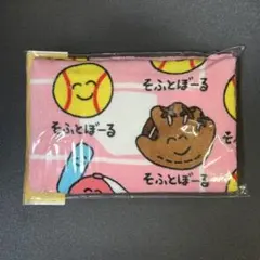 ソフトボール総柄フェイスタオル 可愛いイラスト おえかきさん 部活や応援に！新品