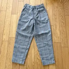 【美品】*ユニクロ*チェックパンツ*130cm*フォーマル*グレー系*