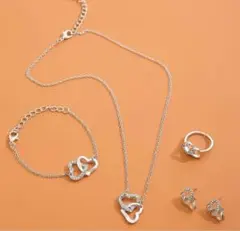 ダイヤモンド　ネックレス　ブレスレット　ピアス　指輪　4点セット