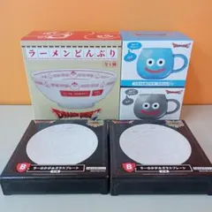 ドラクエ ラーメンどんぶり スライム型グラス ガラスプレート まとめ売り 5点