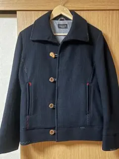 ORIHICA ネイビー Pコート リメイク ステッチ　H.C.R.風　ハリラン