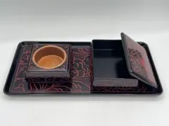 希少 輪島塗 煙草盆セット タバコ盆 お盆 レトロのサムネイル