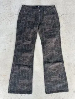 yasuyuki ishii 総刺繍フレアパンツ ヤスユキイシイ サイズL 黒 - メルカリ