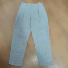 ユニクロ スマートアンクルパンツ グレー チェック柄 スラックス Mサイズ
