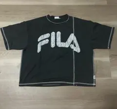 美品　FILA フィラ　配色ステッチ　Tシャツ　M ダークグレー