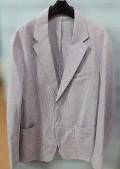 ユニクロ　春夏　SLIM FIT ストライプ テーラードジャケット　L