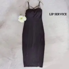 LIP SERVICE ロングワンピース F ブラック タイト スリット