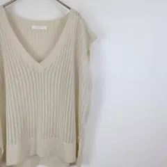 未着用 ショコラフィネローブ 透かしニットベスト レディース 新品相当 美品