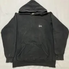 stussy ステューシー ビッグロゴ スウェットパーカー LARGE 黒 肉厚 