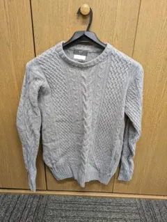 417 EDIFICE グレー ケーブルニットセーター