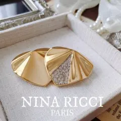NINA RICCI ニナリッチ ダブルハート リーフ ブローチ 葉 フランス