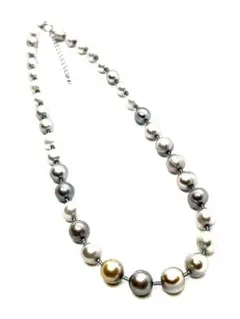 【希少】本真珠大珠10mmシルバーグレーパールネックレス マルチカラー