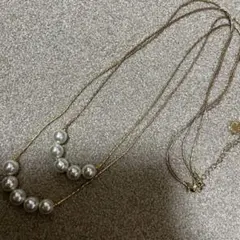 パール　二重ロングネックレス
