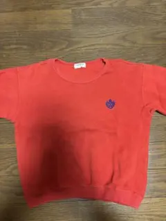 レッド　クルーネック Tシャツ