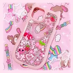 平成女児 猫耳 スマホケース ゴテゴテ デコ ピンク 姫ギャル 量産型 地雷