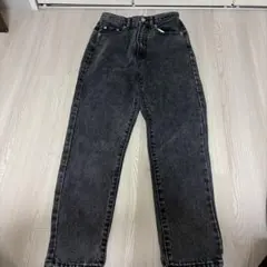 PAGEBOYブラック ストレートデニムパンツ