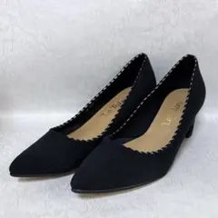 【超美品】Le Talon ルタロン パンプス ブラック 23cm スエード調