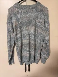 総柄デザインニット　幾何学模様　立体編み　メンズ