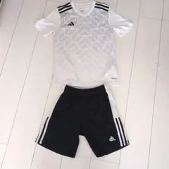 adidas サッカーウェア上下セット 150 ホワイト/ブラック