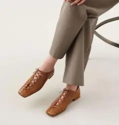 Odette e Odile クロコ型押し レースアップシューズ 23.5cmのサムネイル