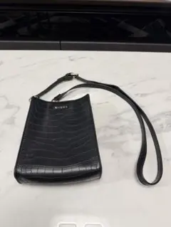 EMODA クロコダイル風 ブラックショルダーバッグ