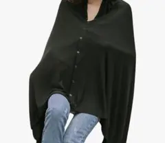 授乳ケープ ボタン付き　ブラック