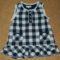 チェックワンピ90cm★3can4on