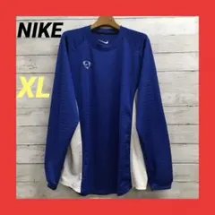 美品 NIKE 長袖 スポーツウェア ロゴ刺繍 メンズ XL ブルー