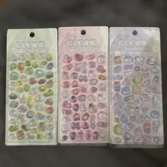 キャラクターシール3枚セット　クリアシール　プクプク　立体　うるちゅる