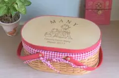 マニープチメゾン　焼印蓋付きパニエS バスケット収納　ピクニック　新品のサムネイル