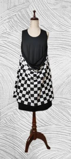 COMME des GARCONS ドレープ　チェッカー　ワンピースのサムネイル