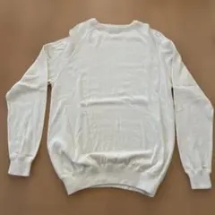 ホワイト Lサイズ ニットセーター　カシミヤ入り