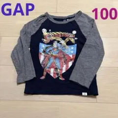 GAP スーパーマン　長袖　ロンT Tシャツ　ネイビー　グレー100