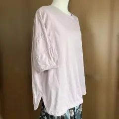 Souple 袖が素敵なくすみピンク ワイドカットソー