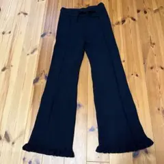 【10/7まで出品】SANSELF フレアパンツ ブラック フリル裾　サンセルフ