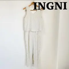 INGNI イング　ストライプ柄　ノースリーブ オールインワン
