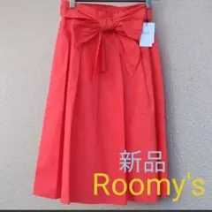 新品　Roomy'sルーミーズ　リボン　フレアスカート　オレンジ　フリー Ｓ～Mのサムネイル